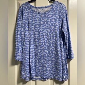 Nautical rope patterned blue top